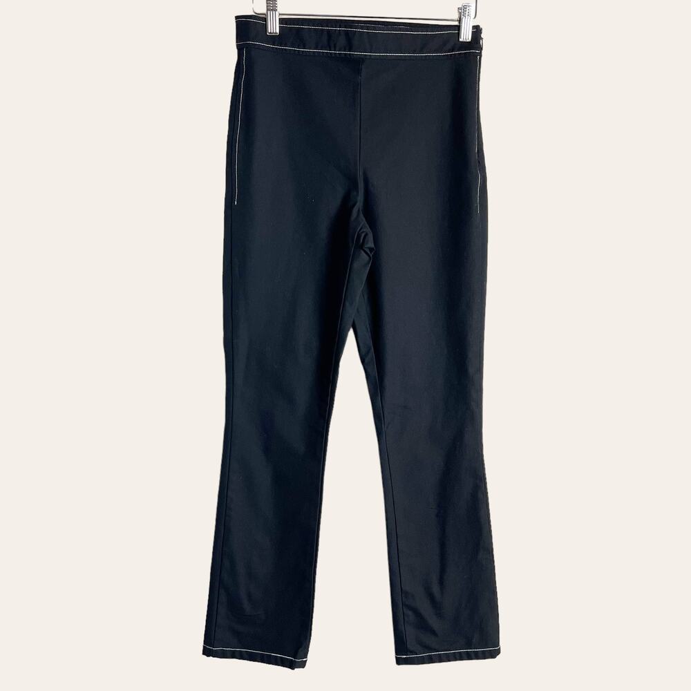 Theory Bimsa Approach Black High Waist Cropped Pants Size 4 - Picture 2 of 9